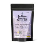 BathEase Premium Epsom Bath Salt | Export Quality | 100% Pure Epsom Salt | For Feet Soak, Muscle Pain Relief | Face and Body Exfoliation - 900g, Granular Form