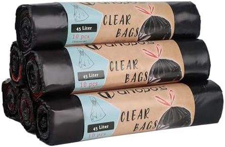 Aitodos 60PCS Sacchi Spazzatura, Capacità: 45L, LxH: 60x70cm, Nero, Polietilene-Sacchetto Della Spazzatura, UE Adatto per la Maggior Parte dei Medi ''45L'' Pattumiera(6 Rotoli, 10 per Rotolo)