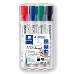 STAEDTLER 351 WP4 Lumocolor Whiteboard Marker Bullet Tip - Assorted Colours (Pack of 4)