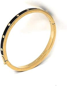 Kate Spade Spot The Spade Thin Black/Gold Tone Bangle Bracelet