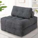 SIMFLAG Folding Sofa Bed, Convertible Sleeper Chair with Handle& Back Support Foldable Floor Sofa Comfy Chair Bed, Boneless Couch for Living Room Bedroom Apartment,Darkgrey,Twin