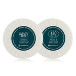 OPPEAL Marula Oil Hotel Toiletries Round Soap Bar - 0.5 Oz Travel Size in Bulk - Individually Wrapped - Ambergris Scent - 120 Bars per Case.