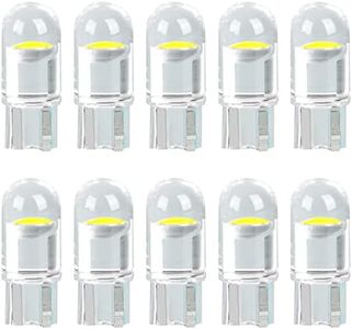 LncBoc Bombillas LED T10 W5W LED Coche 1SMD COB 501 2825 175 192 168 194 Wedge Lampara para Coches 6500K Xenón Blanco de Interior y Exterior 12V Paquete de 10