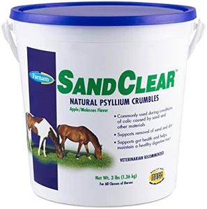 Farnam Sand Clear for Horses Natural Psyllium Crumbles, Veterinarian recommended to support the removal of sand & dirt from the ventral colon, 3 lbs., 9 scoops