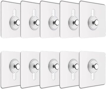 JIALTO 12 Pcs Self Adhesive Wall Hooks - Heavy Duty Transparent Hooks for Photo Frames Hooks, Wall Clocks, Keys - No Damage, Easy Installation