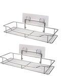 D. K 11 Stainless Steel Multipurpose Bathroom Rack, Kitchen, Home, Adhesive Organizer for Bathroom without Drilling Storage Rack for Shampoo, Detergent Racks, Wall Mount Rack (Pack of 2)