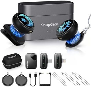 Snapgear M2 Wireless Microphone for iPhone/Camera/Android, Ultralight 9.5g Wireless Lavalier Microphone, 984ft Range, 48kHz/24bit Sound, Noise Cancellation, 48H Battery for Video Recording, Streaming