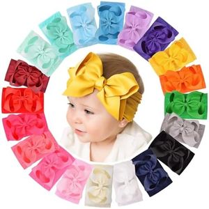 doboi 20pcs Baby Girls Bows Headbands Nylon Hairbands Ribbon Bow