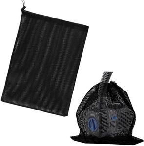 2 Pack 12.2"x 15.9" Pump Barrier Bag, with Drawstring Pond Mesh Pump Filter Bag for Pond biofilters Aquarium Filtration and Outdoor Swimming Pool Black Media Bags