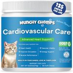 Munchy Chomps Cardio Chews for Cats - Advanced Cardiovascular Care - Heart Health & Circulation Support with Salmon Oil, Taurine, CoQ10 & More - Feline Supplement for Optimal Cardiac Function (Salmon)