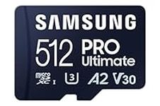 SAMSUNG PRO Ultimate microSD Memory Card + Adapter, 512GB microSDXC, Up to 200 MB/s, 4K UHD, UHS-I, Class 10, U3,V30, A2 for Action Cam, Drone, Gaming, Phones, Tablets, MB-MY512SA/CA[Canada Version]