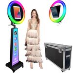 ZLPOWER Portable Photo Booth Shell Stand Stand for iPad 10.2" 10.9" 11" 12.9" Selfie Photobooth with RGB LED Ring Light (Black+ Custom Logo + Flight Case, For IPad 10.2'' 10.9'' 11'' 12.9'')