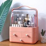 Makeup Storage Drawers,Cosmetic Organisers Acrylic, Skincare Organiser for Dresser & Bathroom, Dust-Proof Waterproof (Pink)