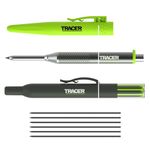 Tracer Pro Series Aluminium Deep Hole Construction Pencil with 6 x Replacement Lead Pack and accompanying Site Holsters. All-in-one Construction Marking Kit