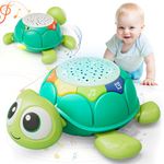 Lehoo Castle Baby Toys 6 Months Plus, Musical Crawling Turtle Toys for 0-12 Months, Toddler Sound Toys with Projector Light, Learning Gifs Toys for Boys Girls 1 Year Old