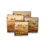 FR Enterprises - 12 inch Printed Cardboard Pizza Boxes - Lightweight Disposable Square Takeaway Pizza Box - Easy to Transport Brown Pizza Style Postal Boxes with Rear Vent Hole - 10 Pieces