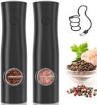 Nidouillet Salt and Pepper Grinder Set, Automatic Pepper Salt Grinder with Larger Capacity, Electric Pepper Mill with Lights and Adjustable Coarseness, Battery Operated(Pack of 2)