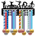 CREATCABIN Gymnastics Medal Holder Medal Hanger Display Rack Sports Metal Hanging Awards Iron Small Mount Decor Awards for Wall Home Badge Race Running Gymnastics Swimming Medalist Black 11.4x5.1 Inch