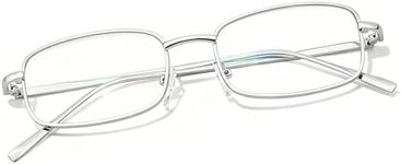 Chicid Fashion Blue Light Glasses for Women, Blocking Eyewear Y2k Office-Siren Aesthetic Rectangle Glasses Metal Frame