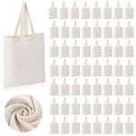 Roowest 60 Pcs Christmas Employee Appreciation Gifts Cotton Canvas Tote Bags Bulk Reusable Grocery Shopping Cloth Bags for DIY Staff Thank You Gifts(Natural Color)