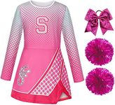 Koatobbor Cheerleader Costume for Girls Halloween Party Uniform Outfit 3-12 Years (Pink, 9-10 Years)