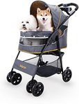 Ibiyaya Cloud 9 Pet Stroller for Dogs and Cats, Mustard Yellow