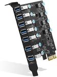 Sinefine PCI-E to USB 3.0 7-Port(7X USB-A) Expansion Card,PCI Express USB Add in Card, Internal USB3 Hub Converter for Desktop PC Host Card