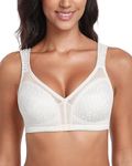 Lemorosy Full Coverage Non Padded Wireless Minimizer Bra Women's Plus Size Underwear Comfort and Double Support for Large Bust(White,38D)