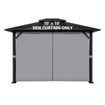 Aoodor 10' x 10' Gazebo Curtain Set Protecting Privacy Side Walls 4 Panels,Curtain Only (Grey)