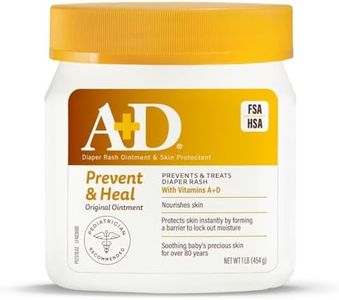 A+D Original Diaper Rash Ointment, Prevents & Protects Diaper Rash, Moisturizes & Heals Dry Skin With Vitamins A&D, 16oz Jar