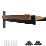 OVOV 2 Pack Shelf Brackets 12 inch Heavy Duty Floating Shelf Bracket Wall Mounted Support Tablette Industrial Metal Shelf Supports