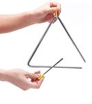 8 Inch Musical Steel Triangle Percussion Instrument With Striker