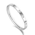 CONRAN KREMIX Gifts For Girlfriend Inspirational Silver Cuff Bangle Bracelet Gifts For Women Girls Bracelets For Teen Girls Cousin Gifts Friendship Bracelets