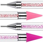 SPOKKI 2 PCS Diamond Painting Pens, Diamond Art Pens No Wax Needed Self-Stick Drill Pens, Diamond Painting Accessories for DIY Crafts Painting Cross-Stitch Nail Art (Pink+purple)