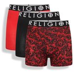 Religion - Mens 'RGN16' Essential X-Large 3 Pack Tag Free Cotton Boxer Shorts (XL, Assorted)