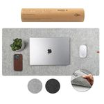 Nordik Large Felt Desk Mat - Marle - 89 x 43 cm - Full Desk Keyboard Mat - Computer Desk Mat for Keyboard and Mouse Pad - Desktop Mat - Large Desk Mat - Felt Desk Pad