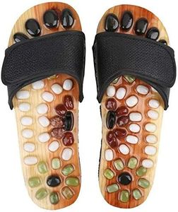 Grofilo Fitness Massage Foot Massager Slippers Acupuncture Points and Arch Foot Pain Massage Wooden Shoes for Adult Men and Women