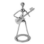 Hilitand Vintage Iron Art Guitar, Performer Figurine Handcrafted Guitar, Player Musician Ornament Home Decoration Birthday Gift