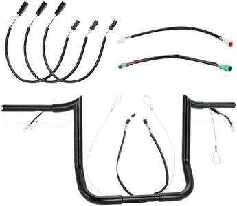 Pre-wired 14" Rise Ape Hangers Handlebars for Harley 2014-2023 Street Glide/Electra Glide/Ultra Limited 1.25" Meathook Bar Pre-wired CAN-Bus Wire and Guiding Line, Black