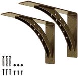 16 inch x 12 inch Heavy Duty Shelf Brackets，max Load 1100 LBS,Premium Alloy Metal Mantel Brackets , (Set of 2) Fireplace Mantel Brackets - Countertop Support Brackets (Green Bronze)