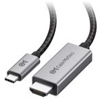 Cable Matters 48Gbps USB C to HDMI 2.1 Cable 1.8m Supporting 4K 120Hz / 8K 60Hz HDR - Thunderbolt 4 & 3 Port Compatible support iPhone 15 Pro Max Plus - Maximum Resolution on Any Mac is 4K@60Hz