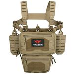 YAKEDA Tactical Chest Mini Rig 1000D Laser-Cut Multifunctional Adjustable Tactical Outdoor Vest with Mag Pouches