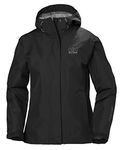 Helly Hansen Women's Seven J Waterproof Windproof Breathable Rain Coat Jacket, 992 Black, X-Large