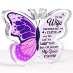 Wife Birthday Gifts, Romantic Gifts for Wife - Acrylic Butterfly Plaque Anniversary Wedding Gifts for Wife, Best Wife Gifts from Husband, Newlywed Gifts for Wife, Christmas Presents for Wife