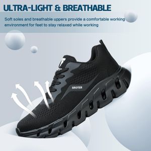 Steel Toe Safety Trainers, Black – Men’s Size 8 UK
