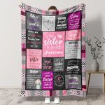 Sister Gifts,To My Sister Engraved Fleece Blanket, Sister Birthday Gifts for Sister, Birthday Wedding Sister Gifts from Sister-2