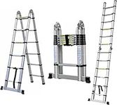 Ladders Telescoping Ladder 12.5 FT Dual Purpose Aluminum Telescopic Ladder with Non-Slip Feet Adjustable Lightweight Compact Ladders for Household or RV Outdoor Work,330lb Load Capacity(1.9M+1.9M)