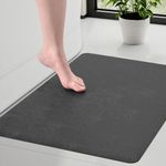 MontVoo Bath Mat Rug for Bathroom-Bathroom Mat Bathroom Rug Non Slip Absorbent Quick Dry Bathmat Shower Mats-Bathroom Floor Mats in Front of Bathtub Sink Washroom Mat 61x91CM Dark Grey