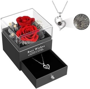 SANOTO Cadeau Femme, Bijoux femme,Rose Eternelle, Maman Copine Amie Cadeaux Grand Mere Cadeaux pour grand meres Collier femme Je t'aime 100 Langues