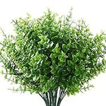 Mu Mianhua 10 Bundles Artificial Plants Fake Plastic Greenery Shrub Bushes UV Resistant Plants Plastic Wheat Grass for Indoor Outdoor Home Garden Decoration